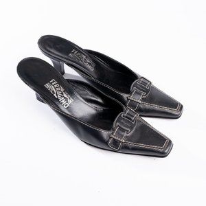 Salvatore Ferragamo Italian mules with kitten heel